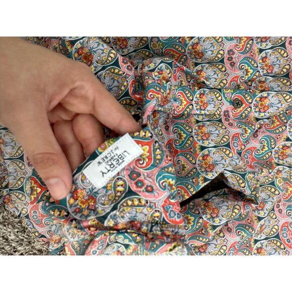 J Crew Women's Sz 0 Slim-Fit Organic Cotton Liberty Giorgia Duke Print Button Up - Picture 11 of 13